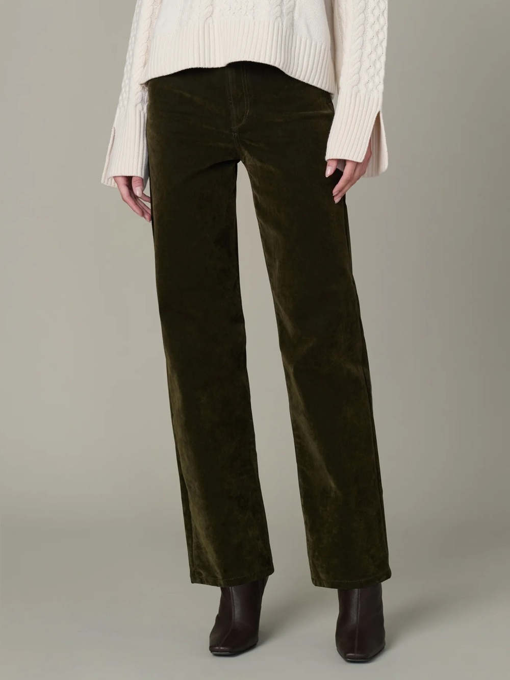 Joes Jeans The Margot Straight Flocked Jeans in Olive